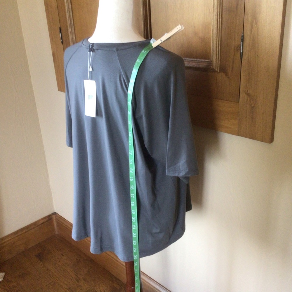 Eileen Fisher Blue slate relaxed elbow Sleeve Top NWT - Picture 4 of 8